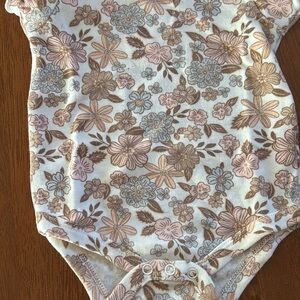 Nicole Miller Floral Bodysuit - Pink and Brown